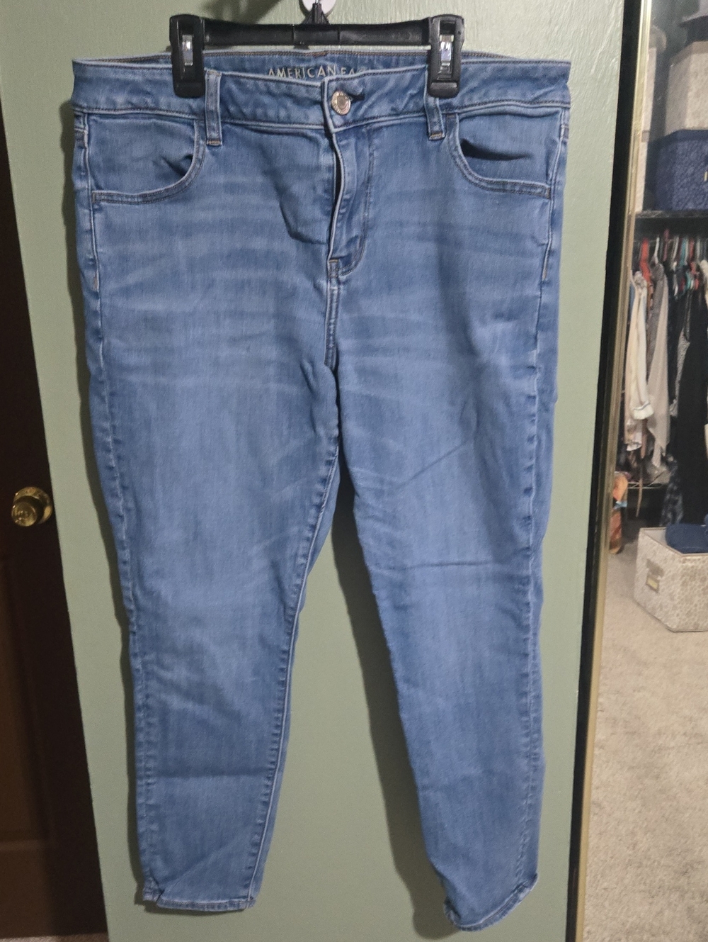 American Eagle Outfitters Light Blue Stretch Women's Jeggings 16 SHORT